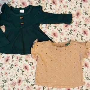 dip Tan Eyelet Baby Top & Green unbranded Long coquette style top